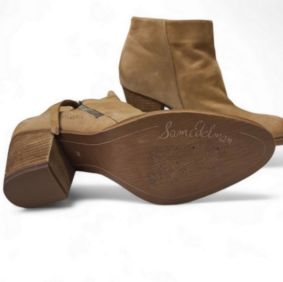 Women's Sam Edelman Macon Suede Ankle Bootie - Golden Caramel - Picture 8 of 10